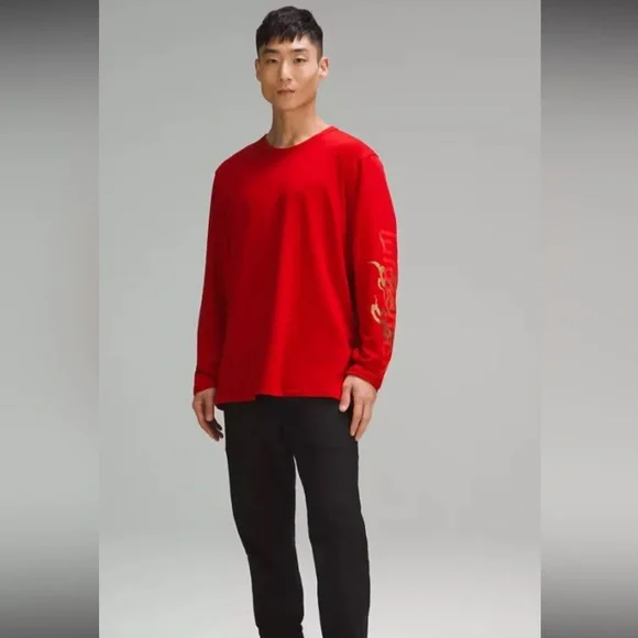 lululemon Lunar New Year Fundamental Long Sleeve ( dark red) Year of the Dragon - Picture 5 of 5
